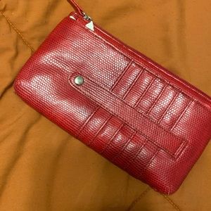 Womens Red Long Leather Look Wallet Super cute